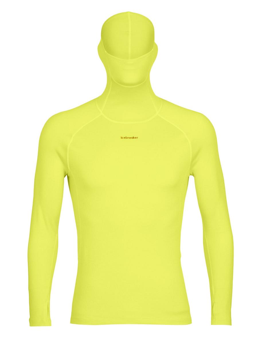 Icebreaker MerinoFine™ Long Sleeve Roll Neck Férfi Base Layers Sárga | HU 1342MQZA